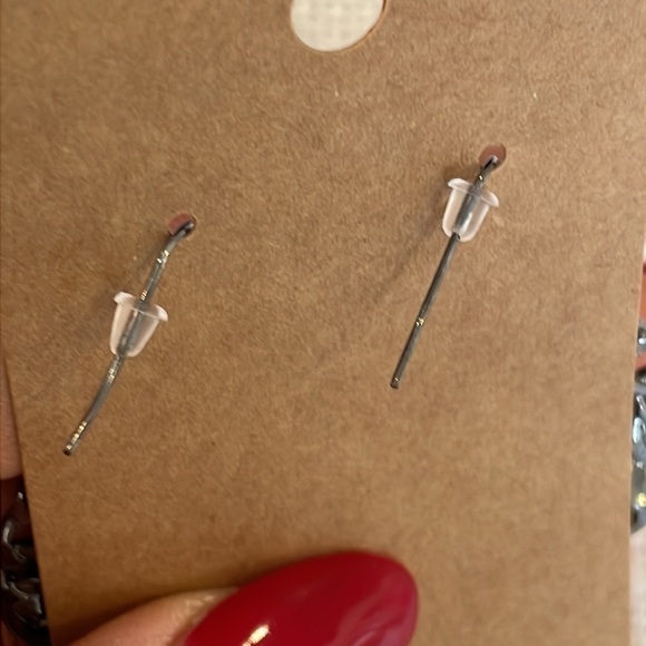 💐5/25 large rhinestone open circle silver chain link dangle drop statement - Picture 3 of 5